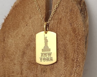 14Kソリッドゴールド「I Love NY」ペンダントネックレス：ステート