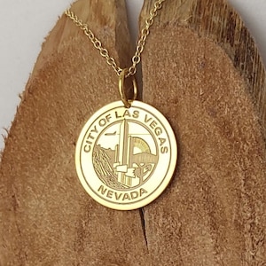 Nevada Anhänger, Las Vegas Halskette, 14K Solid Gold Anhänger, Zustand Halskette, Kalifornien Halskette, Stadtstaat Charme, Karte Halskette, Vegas Charme