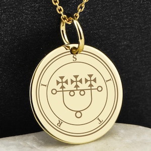 14K Gold Sitri Sigil Necklace, Demonology Pendant, Ars Goetia Jewelry, Lesser Key of Solomon Amulet, Occult Talisman, Custom Wiccan Gift