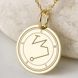 14K Gold Uriel Signature Necklace, Uriel Archangel Sigil Pendant, Personalized Angelic Amulet, Guardian Angel Talisman, Spiritual Seal Gift