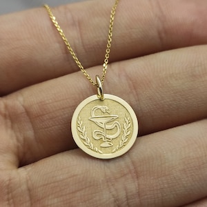 14K solid Gold Apotheker Anhänger, Gold Apotheke Tech Münze Charme, personalisierter medizinischer Schmuck, Apotheker Geschenk, medizinisches Abschlussgeschenk