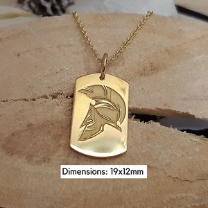Spartan Helmet Necklace, War Helmet Pendant, 14K Solid Yellow Gold Pendant, Spartan Pendant, Warrior Necklace, Engraved Spartan Necklace
