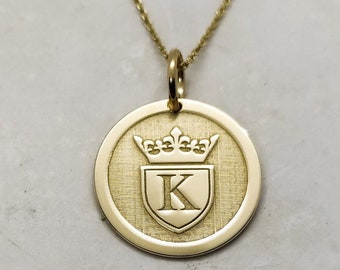 Personalized Gold Letter Necklace, 14K Solid Gold Necklace, Gold Mothers Day Pendant, Personalized Gifts For Mom, Engraved Initial Necklace