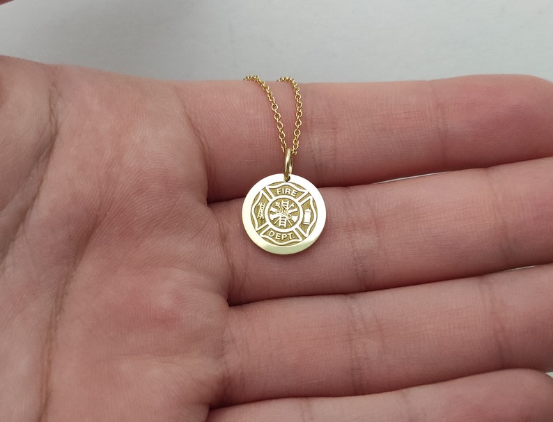 Graduation Gift Gold Fireman Jewelry Personalized Necklace 14k Pendant Engraved Firefighter Necklaces Valresa Com - Custom Made Firefighter Pendant