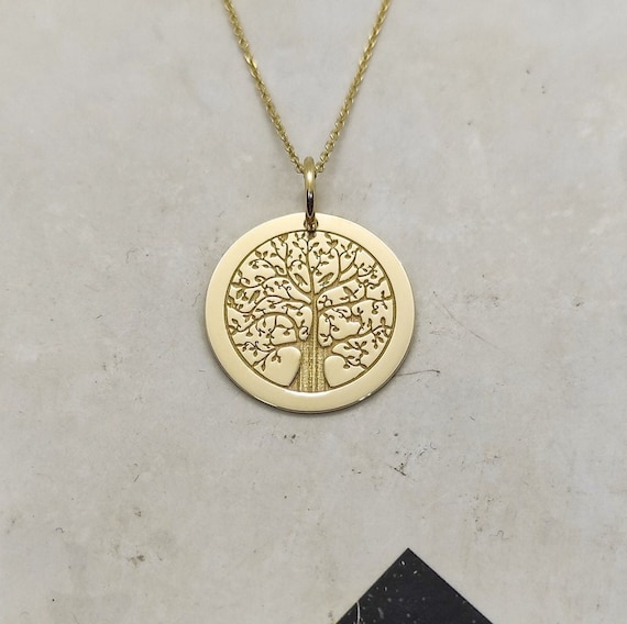 Gold family 2024 tree necklace