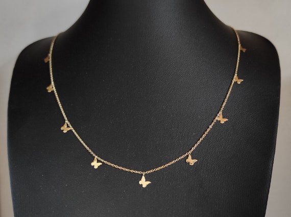 Gold Butterfly Choker 14K Solid Gold Pendant Butterfly Necklace Gold Butterfly Charm Gold Layer Necklace Dainty Butterfly Necklace Etsy Canada