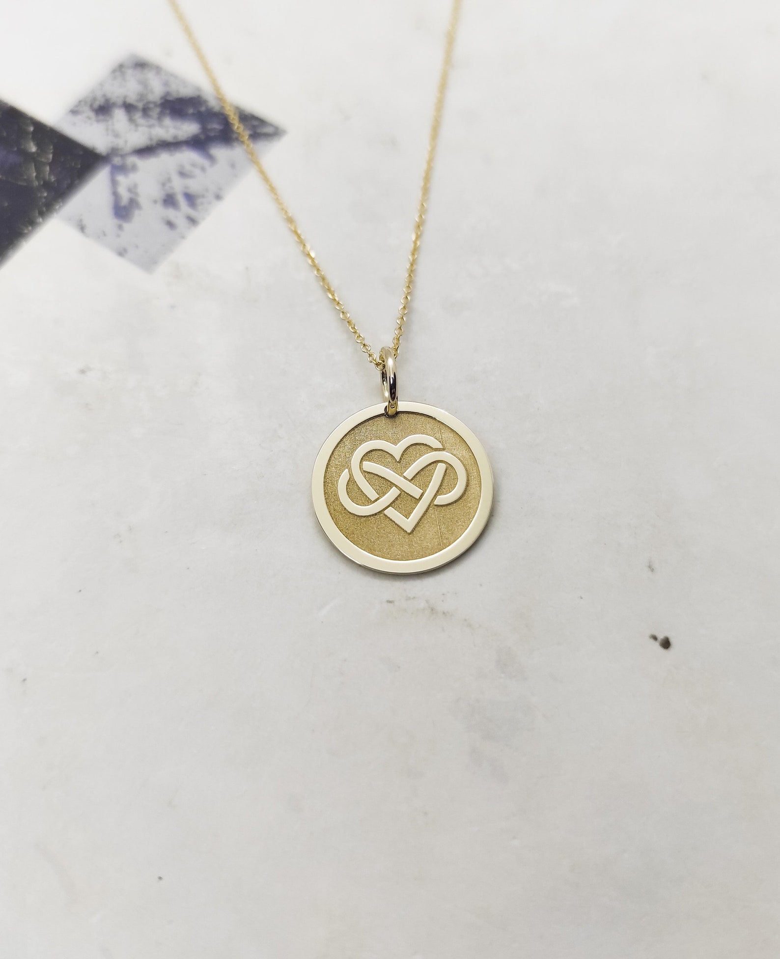 Infinity Heart Necklace, 14K Gold Pendant, Ininite Love Charm, Forever ...