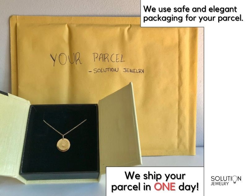Sunburst Sunshine Pendant Necklace – Golden Statement Jewelry Gift For Women & Girls - View #10
