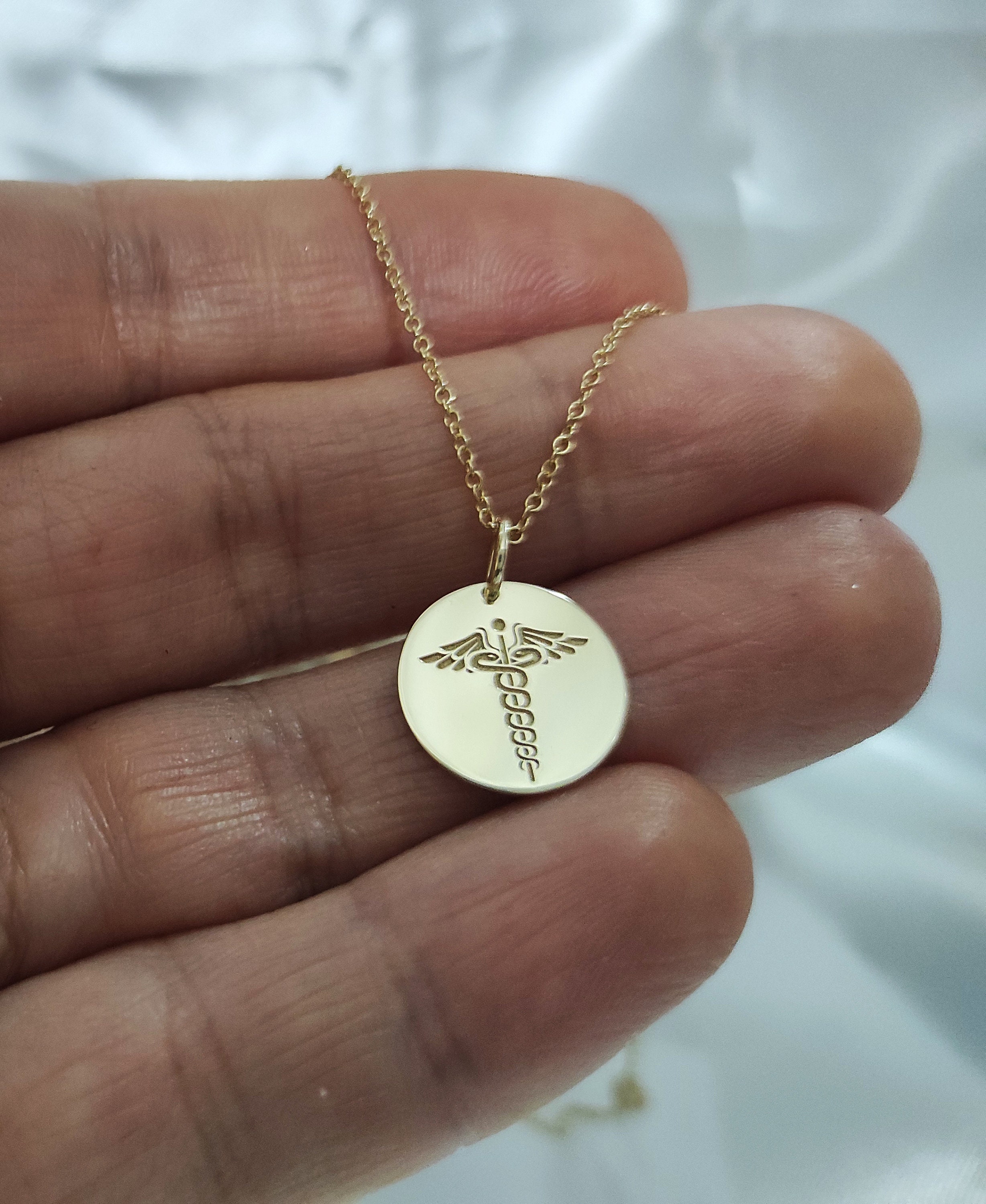 Medical Necklace Nurse Necklace Doctor Necklace 14K Gold Etsy