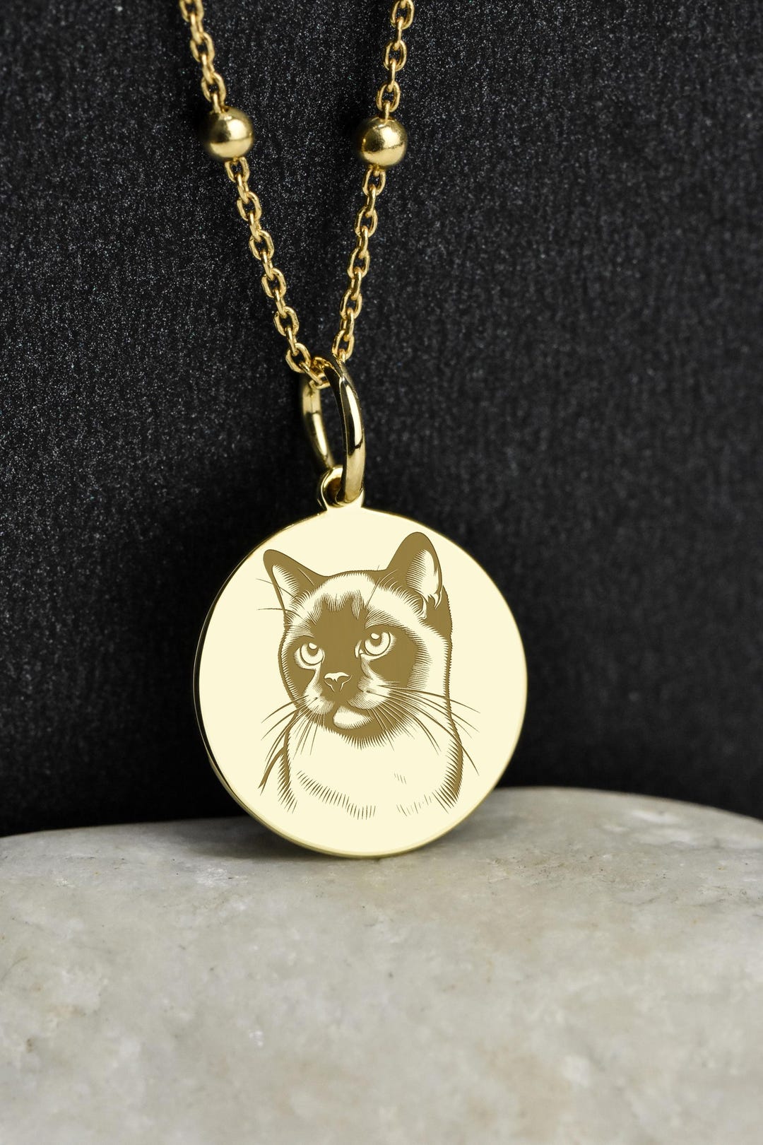 14K Gold Colorpoint Shorthair Necklace, Furry Friend Jewelry, Pet Loss ...