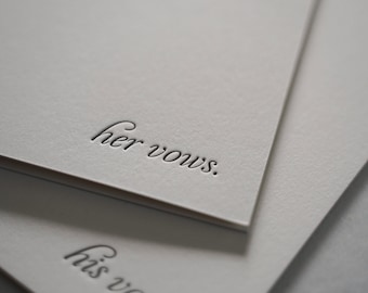 Letterpress Salena Vow Book (PAIR)