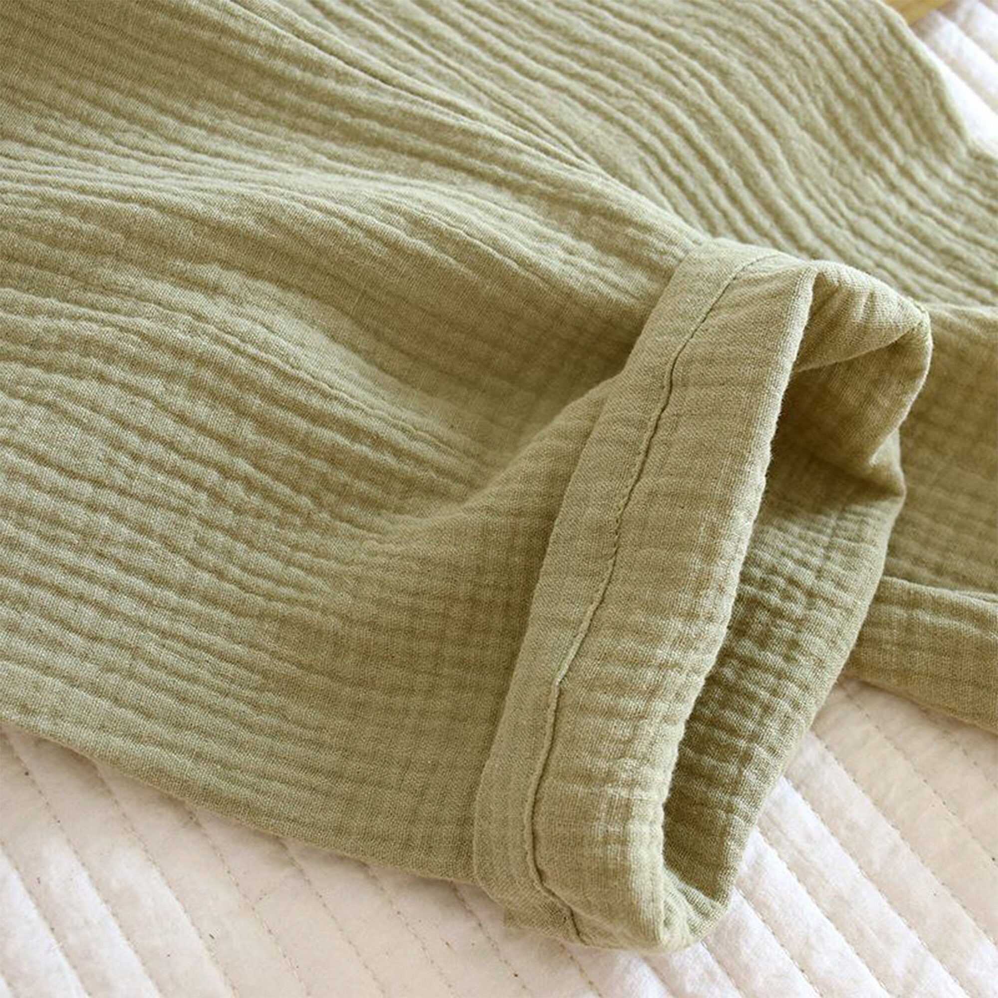 Women Summer Crane Jacquard Gauze Pajamas Set