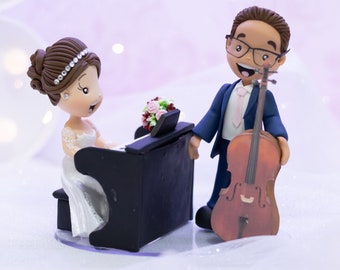 Fully Personalized Wedding Cake Topper Figurines - Bride and Groom Figurines - Personalized Cold Porcelain Clay Cake Topper and Keepsake