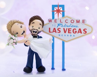 Fully Personalized Wedding Cake Topper Figurines - Bride and Groom Figurines - Personalized Cold Porcelain Clay Cake Topper and Keepsake