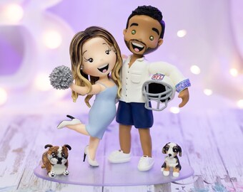 Fully Personalized Baby Shower Cake Topper, Mom & Dad Figurines, Custom Cold Porcelain Clay Cake Topper and Keepsake for Baby Boy or Girl