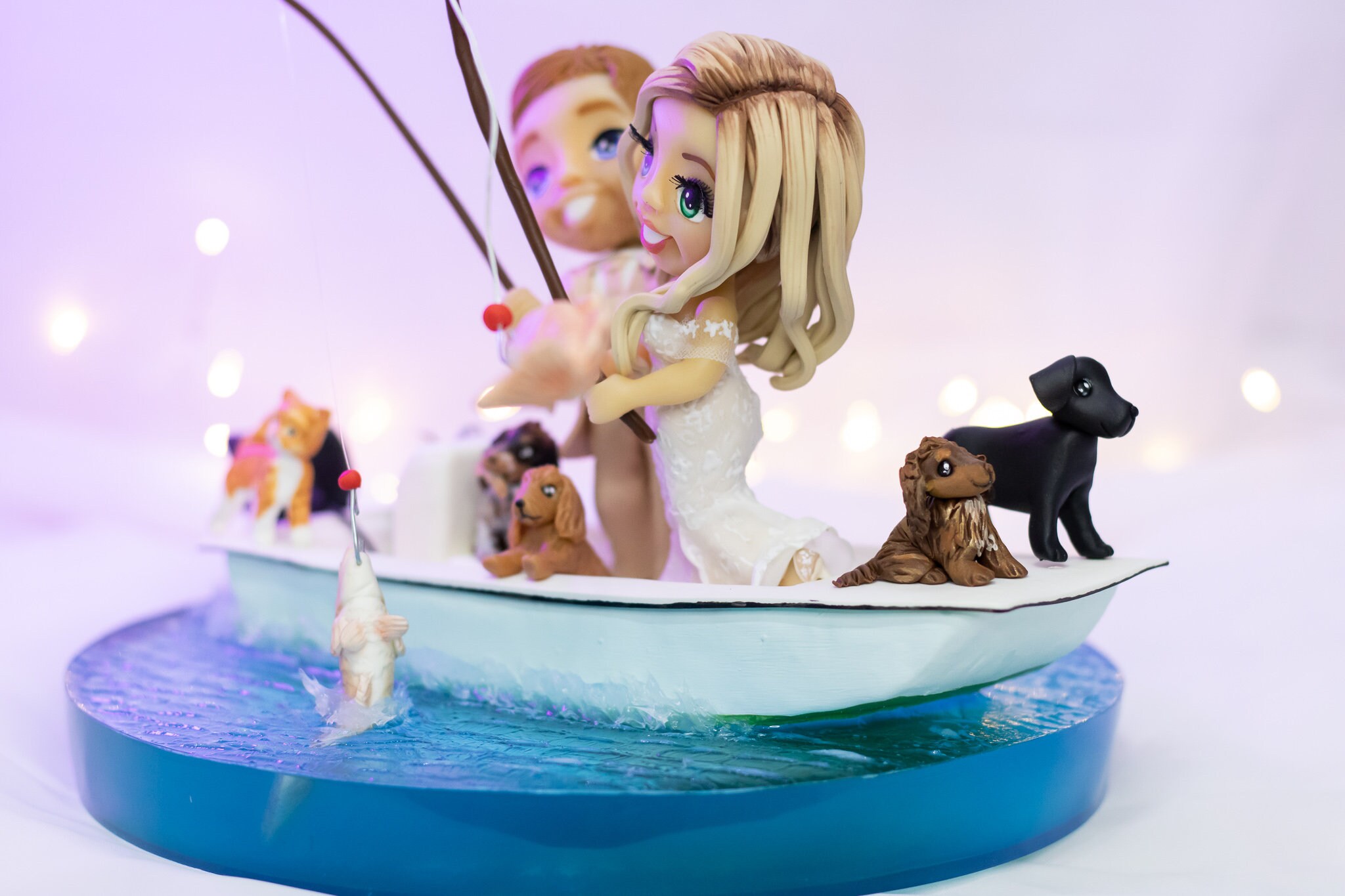 Fully Personalized Wedding Cake Topper Figurines Bride and - Etsy UK