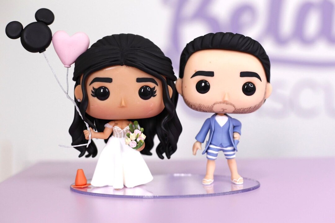 Personalized Wedding Cake Topper Pop Style Figurines - Bride and Groom ...