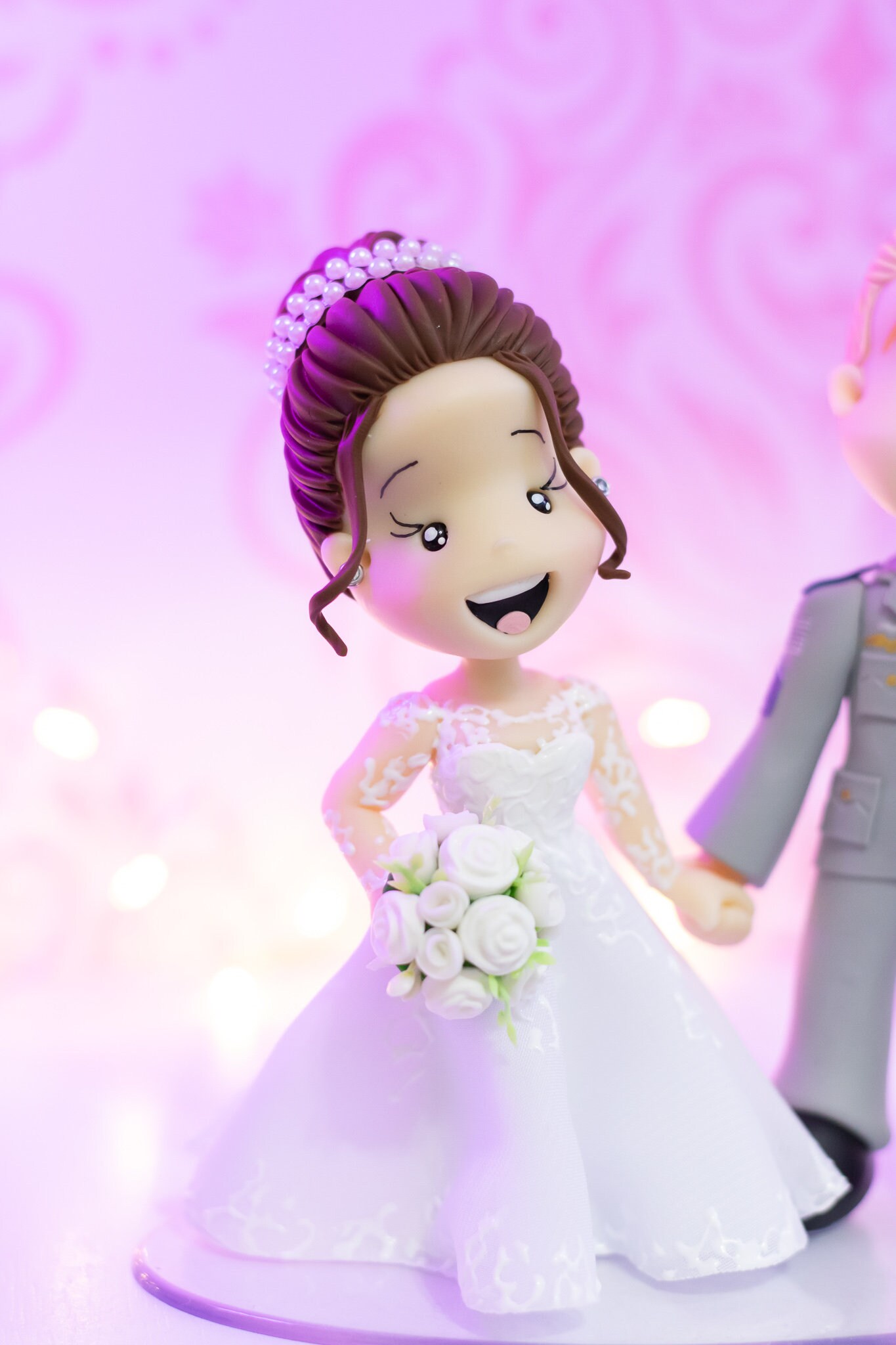 Fully Personalized Wedding Cake Topper Figurines Bride and Etsy