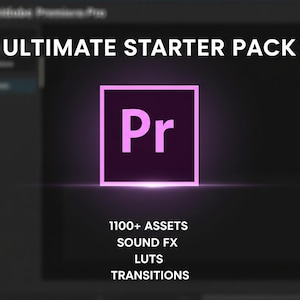 Premiere Pro Starter Pack for YouTube, TikTok & Reels | Beginner Video Editing Kit | LUTs, SFX, Text, Transitions