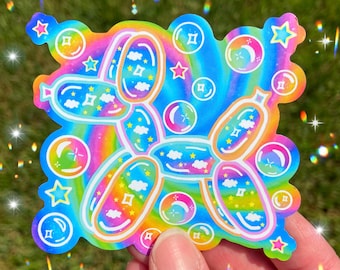 Rainbow Dog balloon magnet design