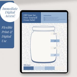 Debt Payoff Tracker Printable Pdf Budget Planner Financial Goal Progress Chart Money Management Her Budget Visualization Tool Milestone