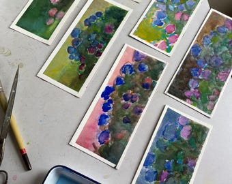 Original Watercolor Garden Still Life Hydrangeas