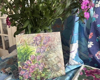 Original Watercolor Painting Garden and Floral Landscape