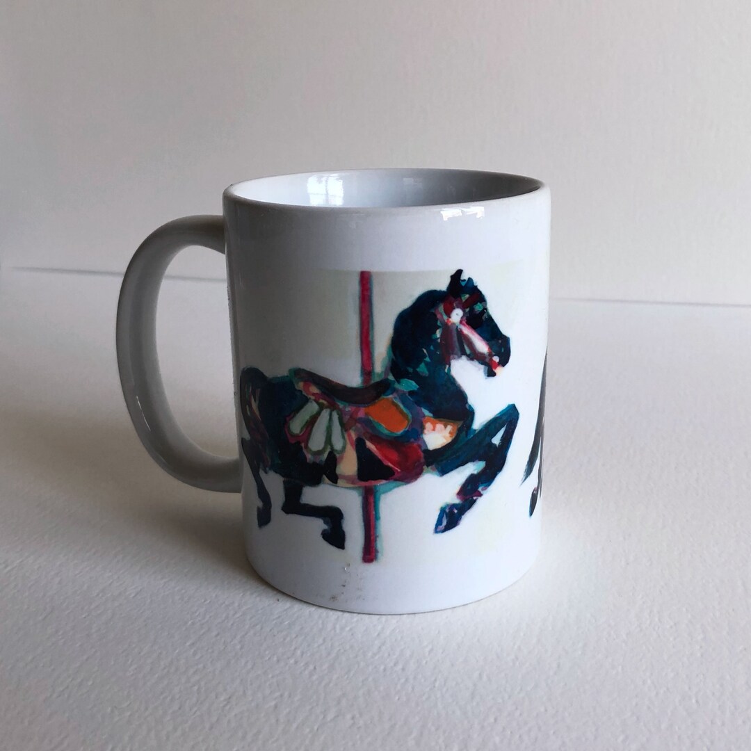 Mug, two Carousel Horses - Etsy