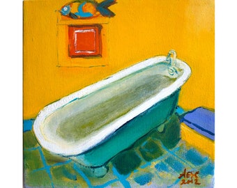 Original oil, "Van Gogh’s Bathtub"