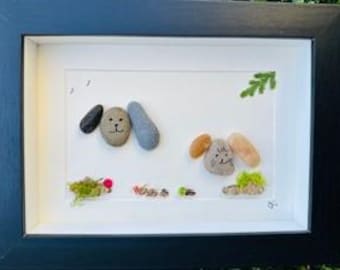 Pebble Dog for gift, friends, family, mother days, fathers day, birthday 8'' X 6''