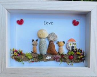 Pebble, dogs, couple, family, gift for friends, mother's day, father's day, birthday, holiday.