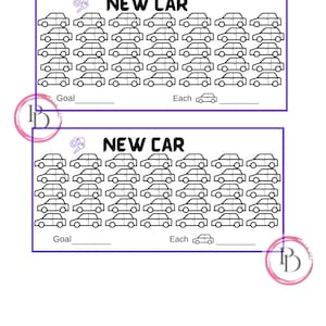 New Car Sinking Fund Printable, New Car Tracker, Savings Challenge