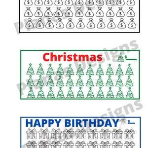 Printable Challenges, 1 Month Ahead Savings Challenge, Christmas Savings Challenge, Happy Birthday Savings Challenge, Fits A6 Money Binder