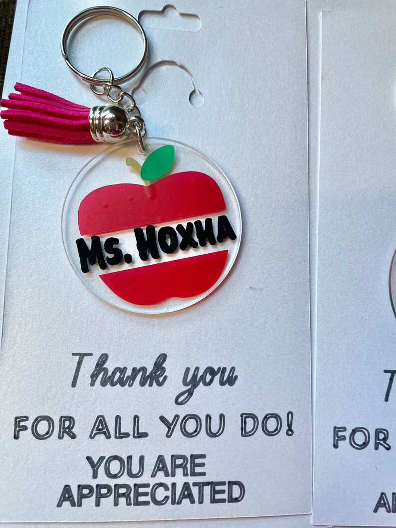 Teacher Appreciation Acrylic Keychain Personalized Name Etsy