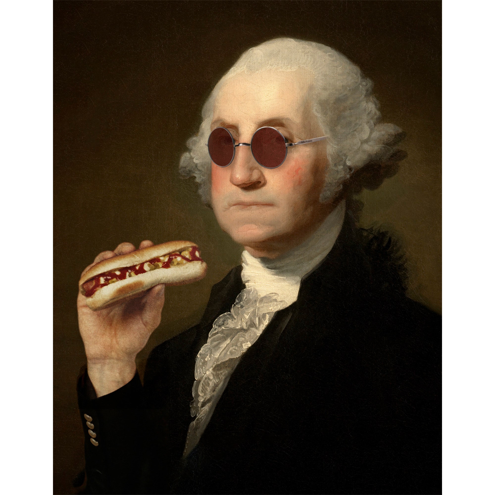 George Washington Hot Dog Art Print: Altered Portrait Gallery Wall