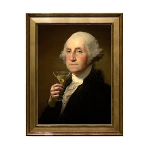 Digital Download Art, Pres George Washington, Martini Glass, Gallery Wall Art, Alter Portrait Art, Home Decor, Multi Sizes, INSTANT DOWNLOAD