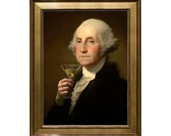 Impressão artística de George Washington Martini: Retrato alterado para parede de galeria (Download digital)