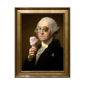 Digitaler Download Kunst, George Washington, Eis, Galerie Wandkunst, witzig Alter Art, Wohnkultur, wunderlich, mehrere Größen, SOFORTIGER DOWNLOAD
