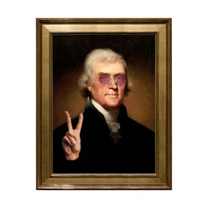 Thomas Jefferson Hippie Art Print: Altered Portrait (Digital Download)