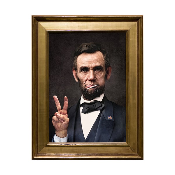 Digital Download Art, Abraham Lincoln, Lollipop, Peace Sign, Fun Altered Art, Home Decor, Whimsical Fantasy, Multi Sizes, INSTANT DOWNLOAD