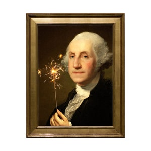 Digital Download Art, President George Washington, Sparkler, Gallery Wall Art, Alter Art Portrait, Home Decor, Multi sizes, INSTANT DOWNLOAD