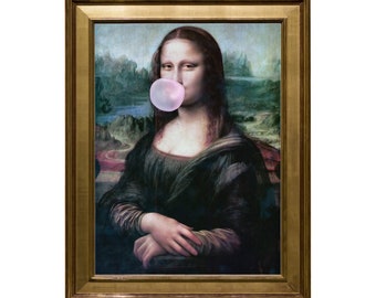 Mona Lisa Bubble Gum Art Print: Funny Renaissance Wall Decor (Digital Download)