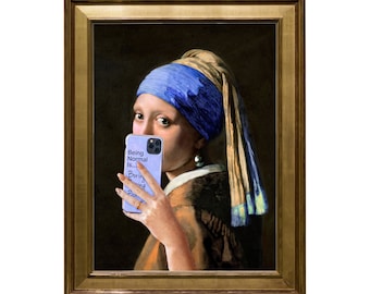 Pearl Earring Girl Art Print: Phone Selfie Portrait (Digital Download)