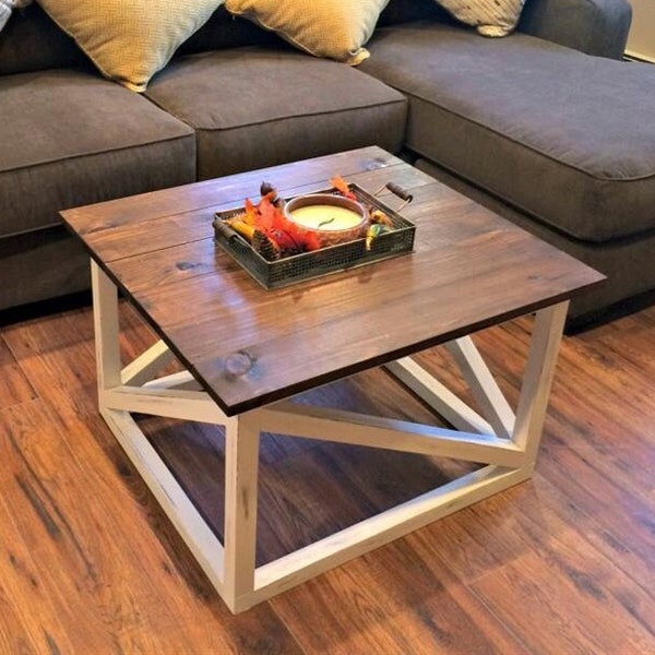 DIY Rustic Farmhouse Coffee Table, Farmhouse Coffee Table, Woodworking Rustic Coffee Table, Digital PDF Plans, Instant Download