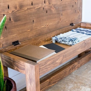 DIY Modern Farmhouse Storage Bench , Storage Bench, Woodworking Modern ...