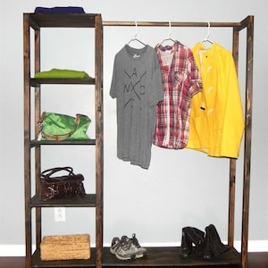 DIY Wooden Open Wardrobe and Shelving Unit Plan | Digital PDF Building Guide