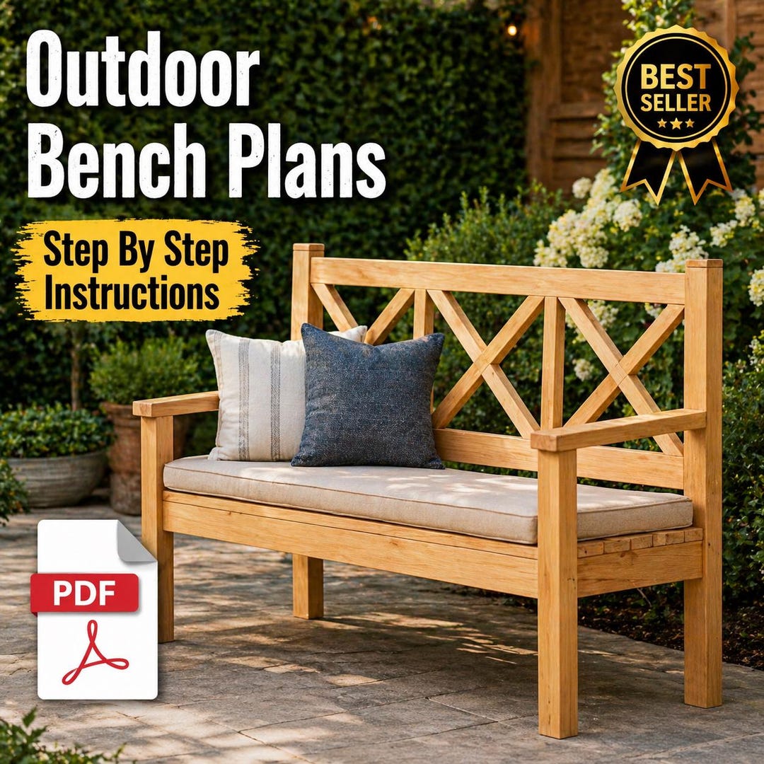 Outdoor Bench PDF Plan X Back Woodworking Patio Furniture DIY - Etsy