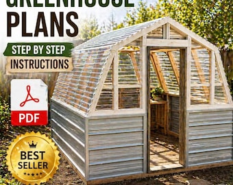 DIY Greenhouse Plans PDF | Backyard Wooden Garden Greenhouse Project | Instant Digital Download Guide