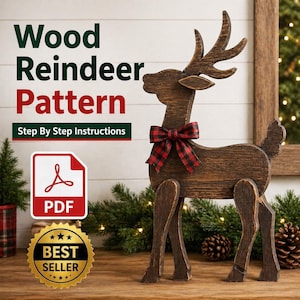DIY Holz Rentier Muster Vorlage Weihnachten Hof Dekor Dekupiersäge Plan Printable