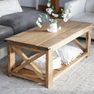 DIY Farmhouse Coffee Table, Unique Coffee Table, Woodworking Modern Coffee Table, Digital PDF Plans, Instant Download